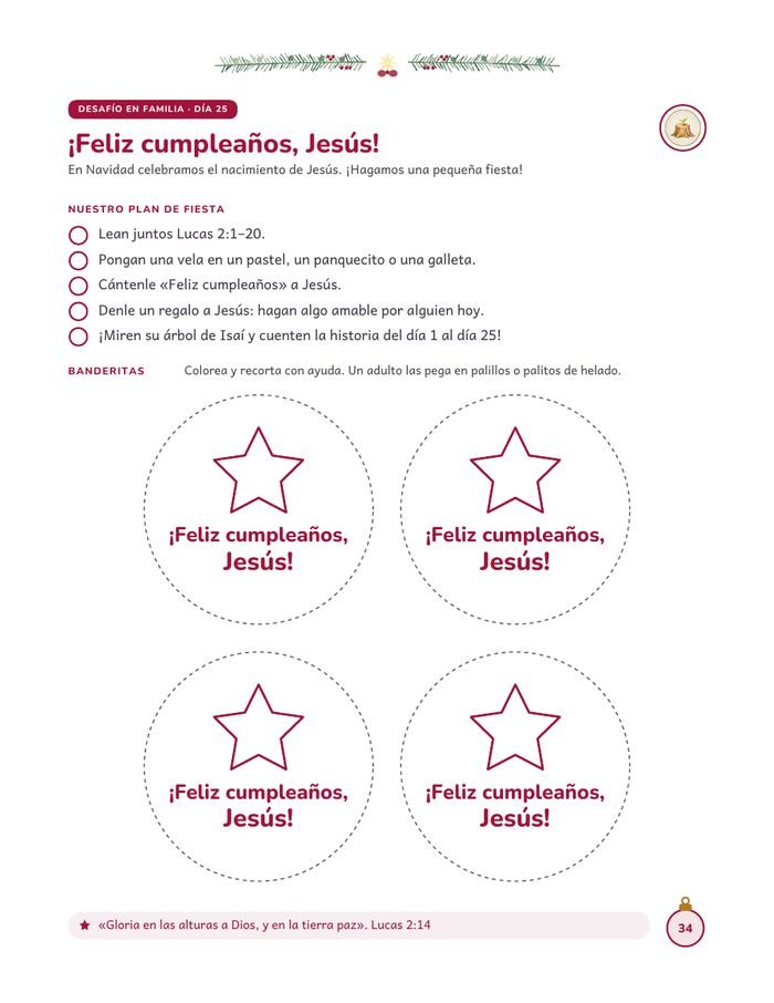 Desafío en familia: fiesta de cumpleaños para Jesús